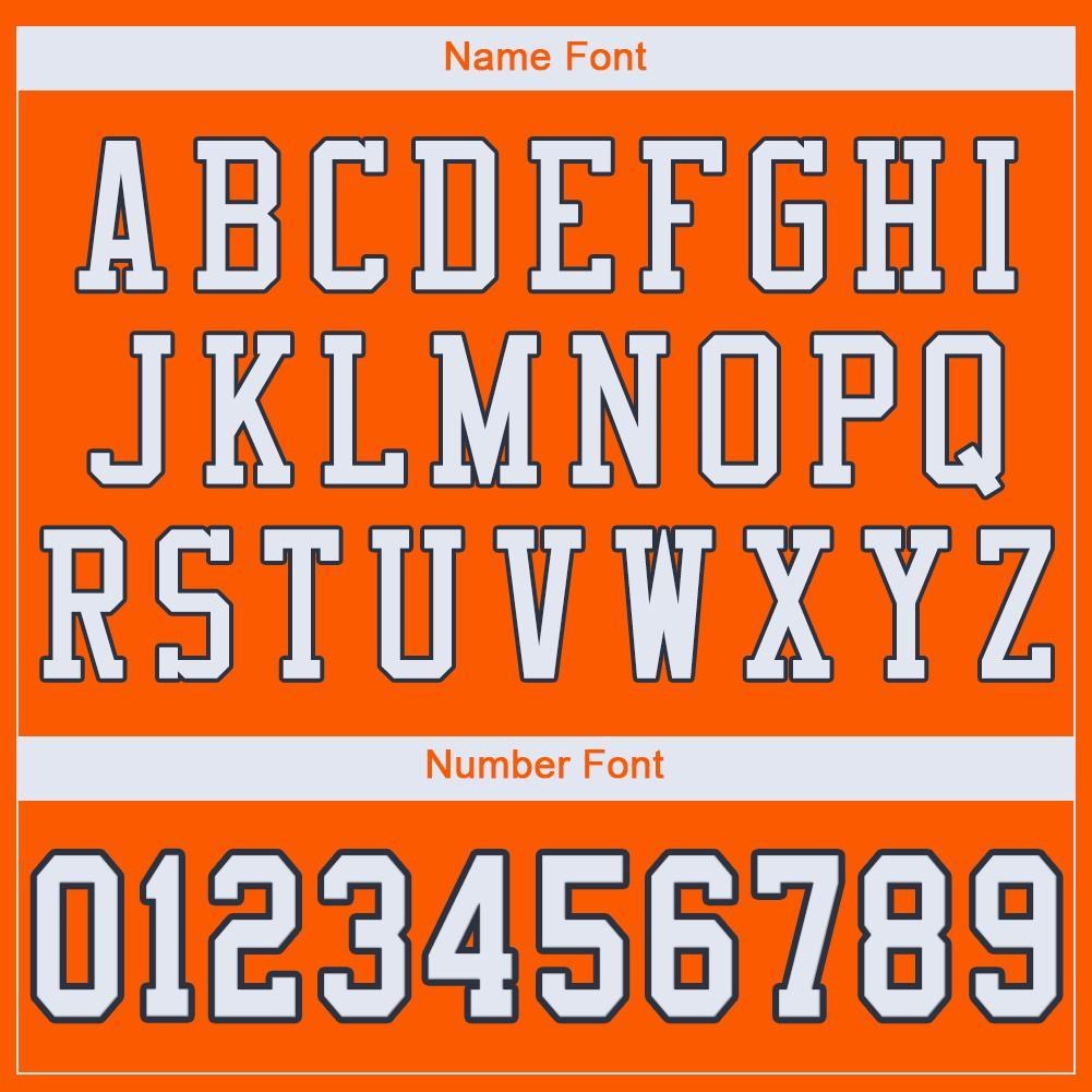 Custom Orange White-Navy Mesh Authentic Football Jersey photo 3