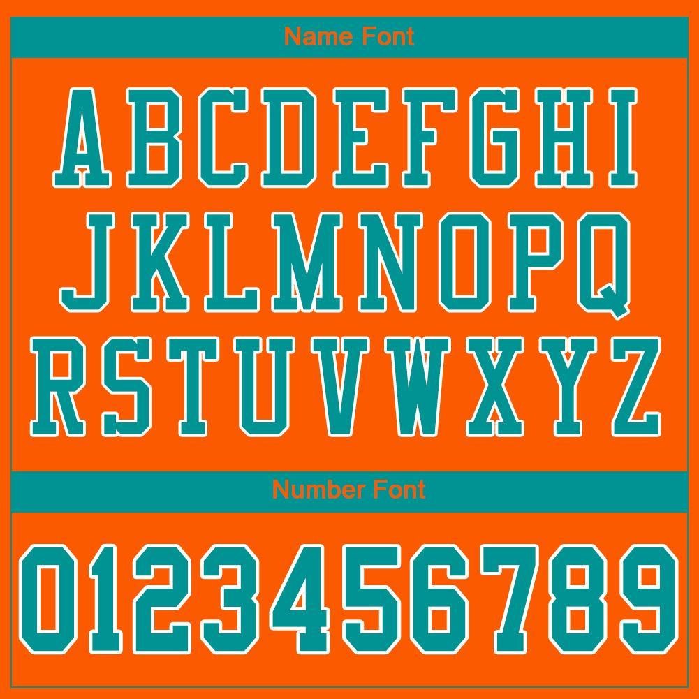 Custom Orange Aqua-White Mesh Authentic Football Jersey photo 3