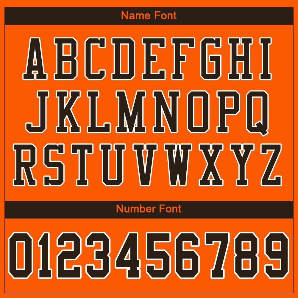 Custom Orange Brown-White Mesh Authentic Football Jersey photo 3