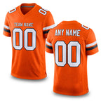 Custom Orange White-Black Mesh Authentic Football Jersey