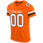 Custom Orange White-Black Mesh Authentic Football Jersey photo 2