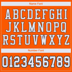 Custom Orange White-Navy Mesh Authentic Football Jersey photo 3