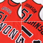 Custom Orange Black-White Round Neck Rib-Knit Basketball Jersey photo 4