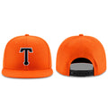 Custom Orange Black-White Stitched Adjustable Snapback Hat
