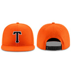 Custom Orange Black-White Stitched Adjustable Snapback Hat