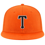 Custom Orange Black-White Stitched Adjustable Snapback Hat photo 2