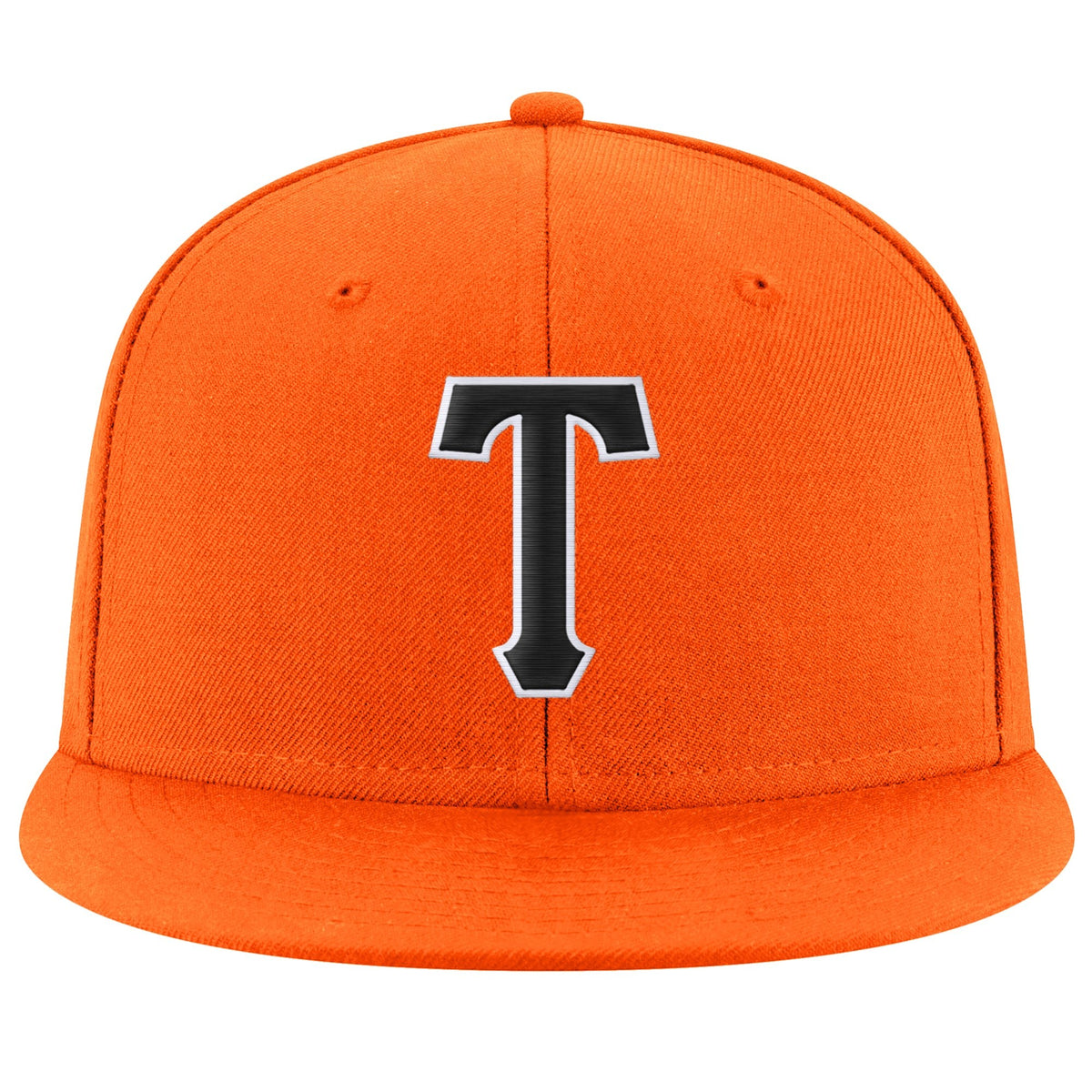 Custom Orange Black-White Stitched Adjustable Snapback Hat photo 2