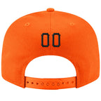 Custom Orange Black-White Stitched Adjustable Snapback Hat photo 3