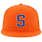 Custom Orange Royal-White Stitched Adjustable Snapback Hat photo 2