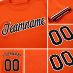 Custom Orange Black-White Performance T-Shirt detail