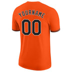 Custom Orange Black-White Performance T-Shirt photo 5