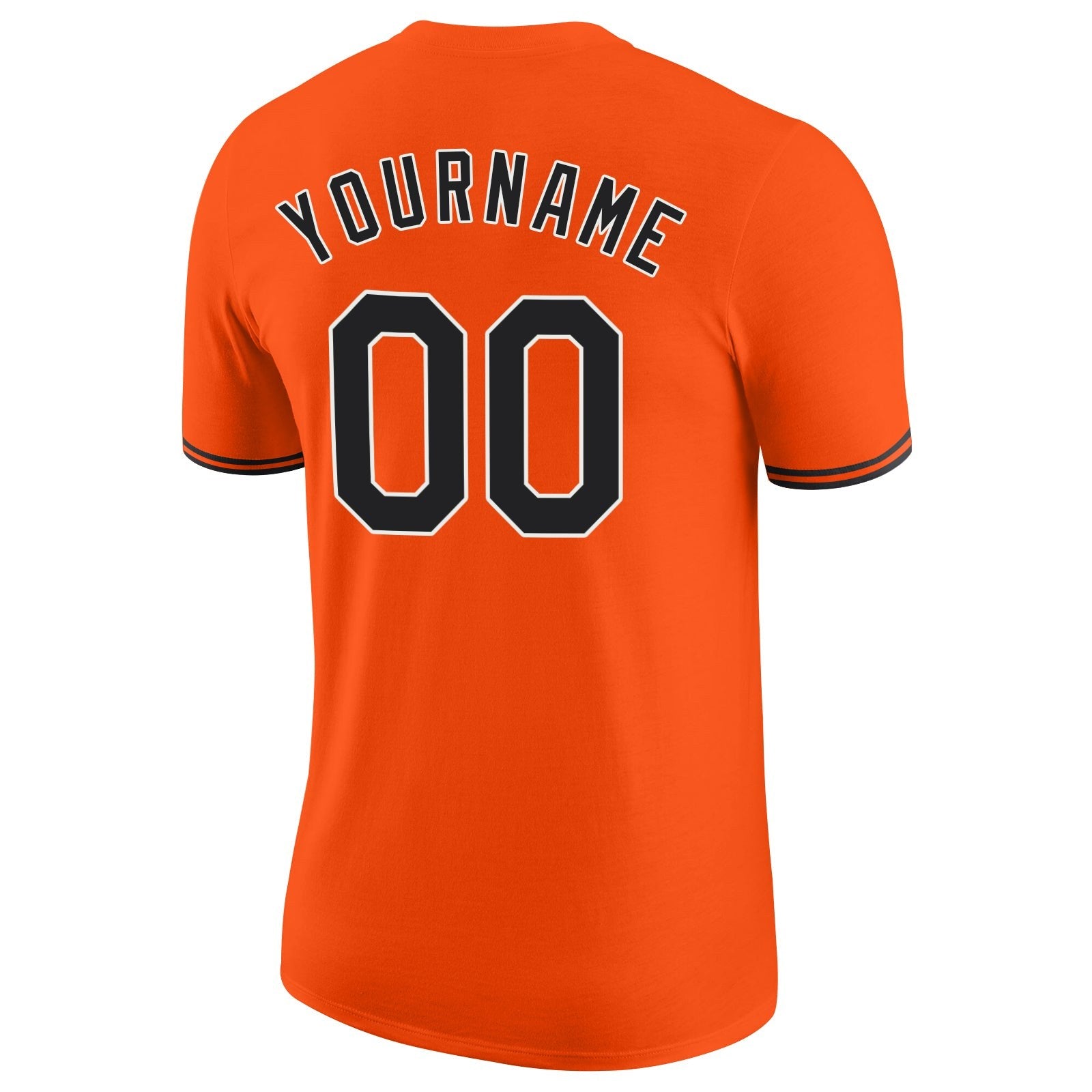 Custom Orange Black-White Performance T-Shirt photo 5