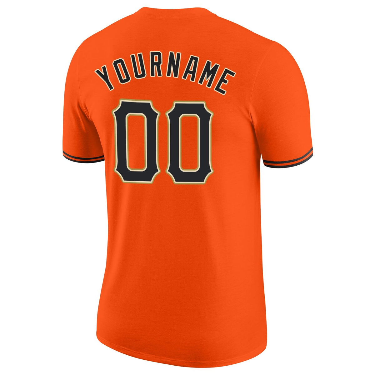 Custom Orange Black-Old Gold Performance T-Shirt photo 5