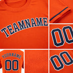 Custom Orange Navy-White Performance T-Shirt detail