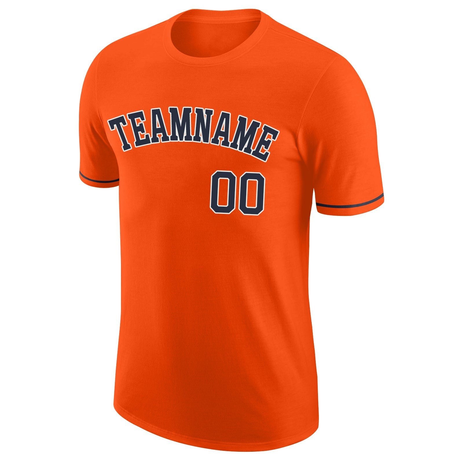 Custom Orange Navy-White Performance T-Shirt photo 3