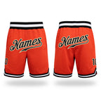 Custom Orange Black-Old Gold Authentic Throwback Basketball Shorts