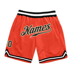 Custom Orange Black-Old Gold Authentic Throwback Basketball Shorts photo 1