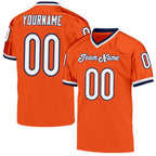 Custom Orange White-Navy Mesh Authentic Throwback Football Jersey photo 1