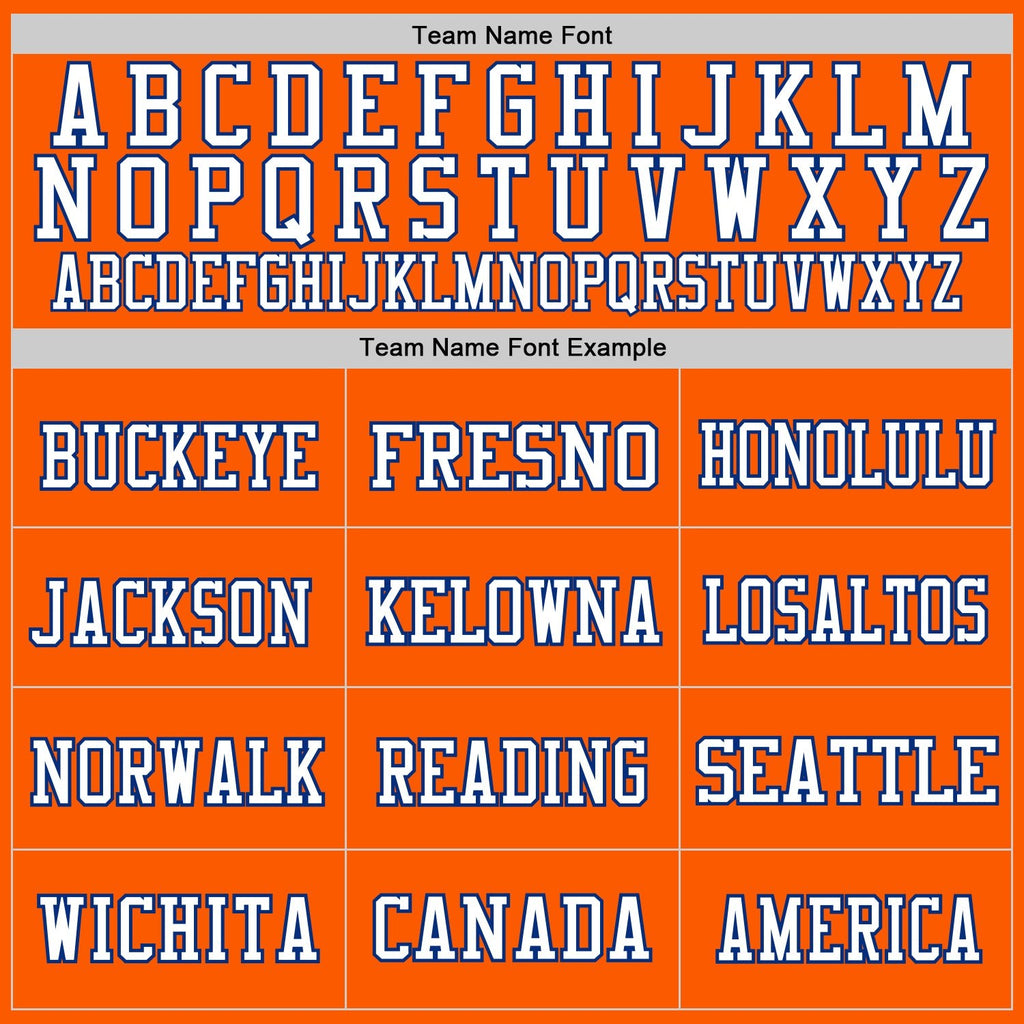Custom Orange White-Royal Mesh Authentic Throwback Football Jersey photo 1