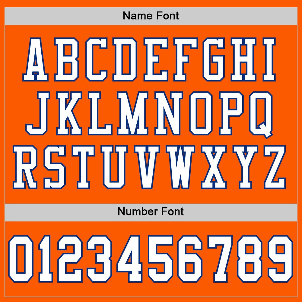 Custom Orange White-Royal Mesh Authentic Throwback Football Jersey photo 2