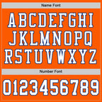 Custom Orange White-Royal Mesh Authentic Throwback Football Jersey photo 2