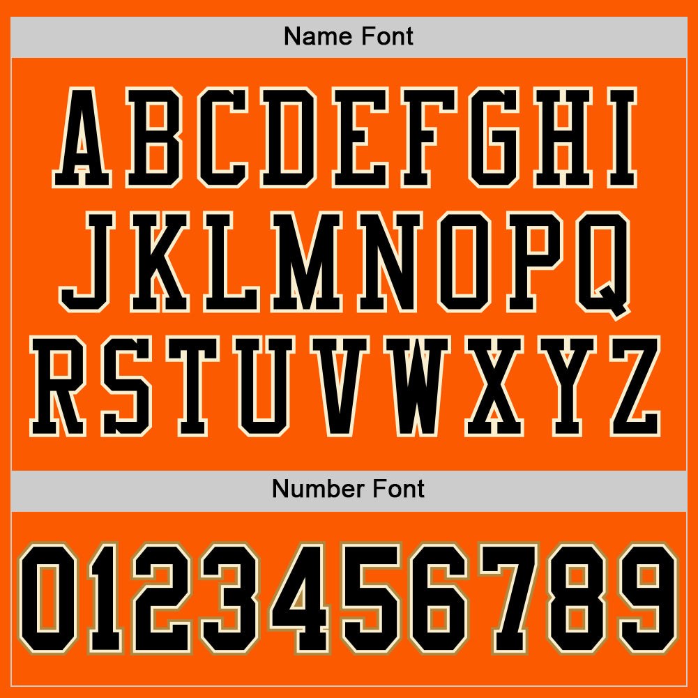 Custom Orange Black-Old Gold Mesh Authentic Throwback Football Jersey photo 3