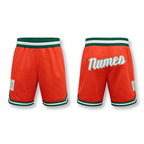 Custom Orange White-Hunter Green Authentic Throwback Basketball Shorts