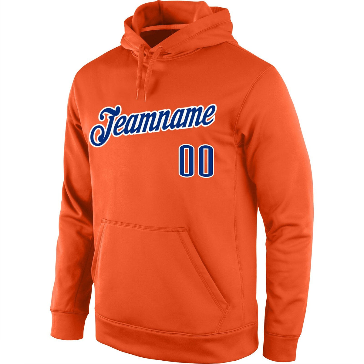 Custom Stitched Orange Royal-White Sports Pullover Sweatshirt Hoodie photo 2