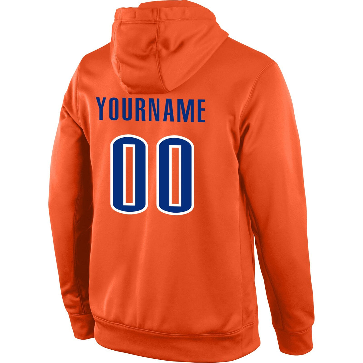Custom Stitched Orange Royal-White Sports Pullover Sweatshirt Hoodie photo 3