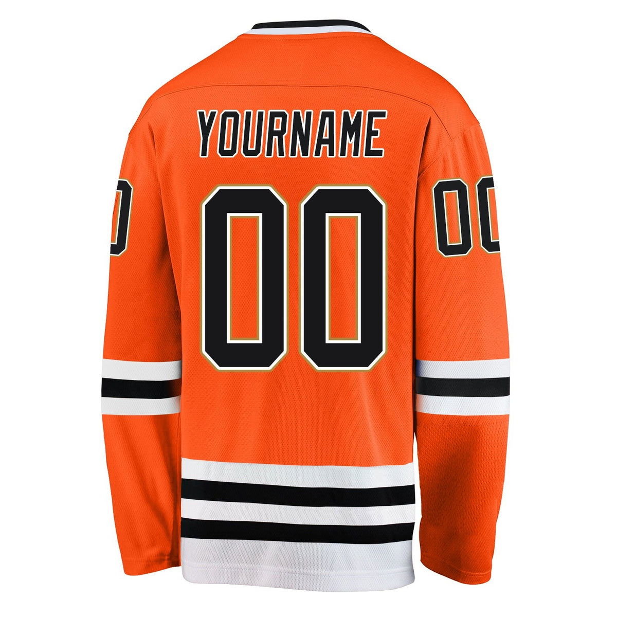 Custom Orange Black-Old Gold Hockey Jersey photo 3