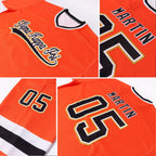Custom Orange Black-Old Gold Hockey Jersey photo 6