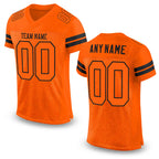 Custom Orange Orange-Black Mesh Authentic Football Jersey