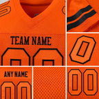 Custom Orange Orange-Black Mesh Authentic Football Jersey detail