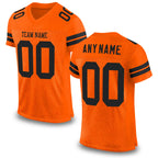 Custom Orange Black Mesh Authentic Football Jersey