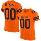 Custom Orange Black Mesh Authentic Football Jersey photo 1