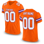 Custom Orange White-Purple Mesh Authentic Football Jersey