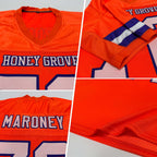 Custom Orange White-Purple Mesh Authentic Football Jersey photo 1