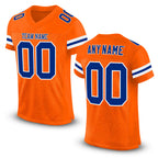 Custom Orange Royal-White Mesh Authentic Football Jersey
