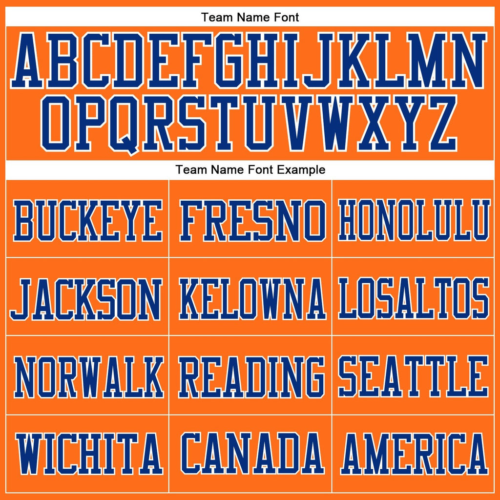 Custom Orange Royal-White Mesh Authentic Football Jersey photo 2
