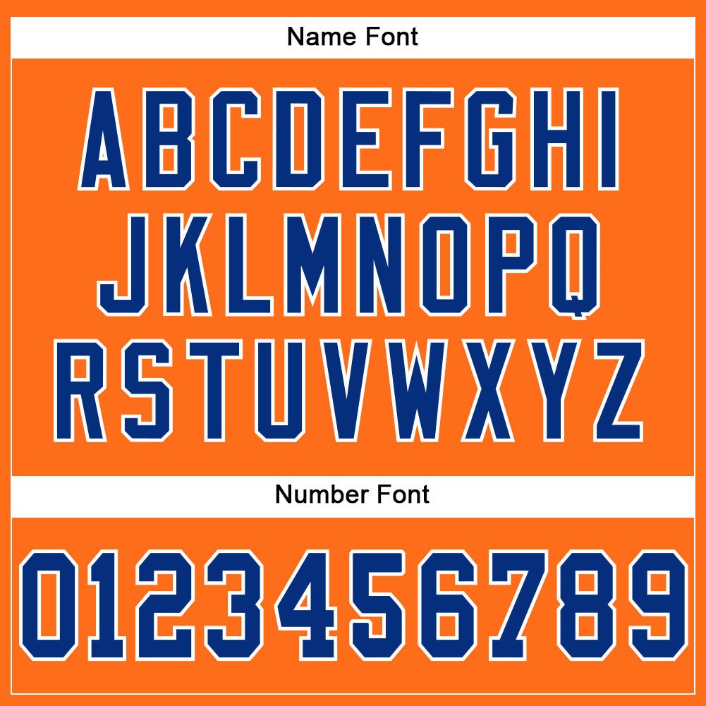 Custom Orange Royal-White Mesh Authentic Football Jersey photo 3