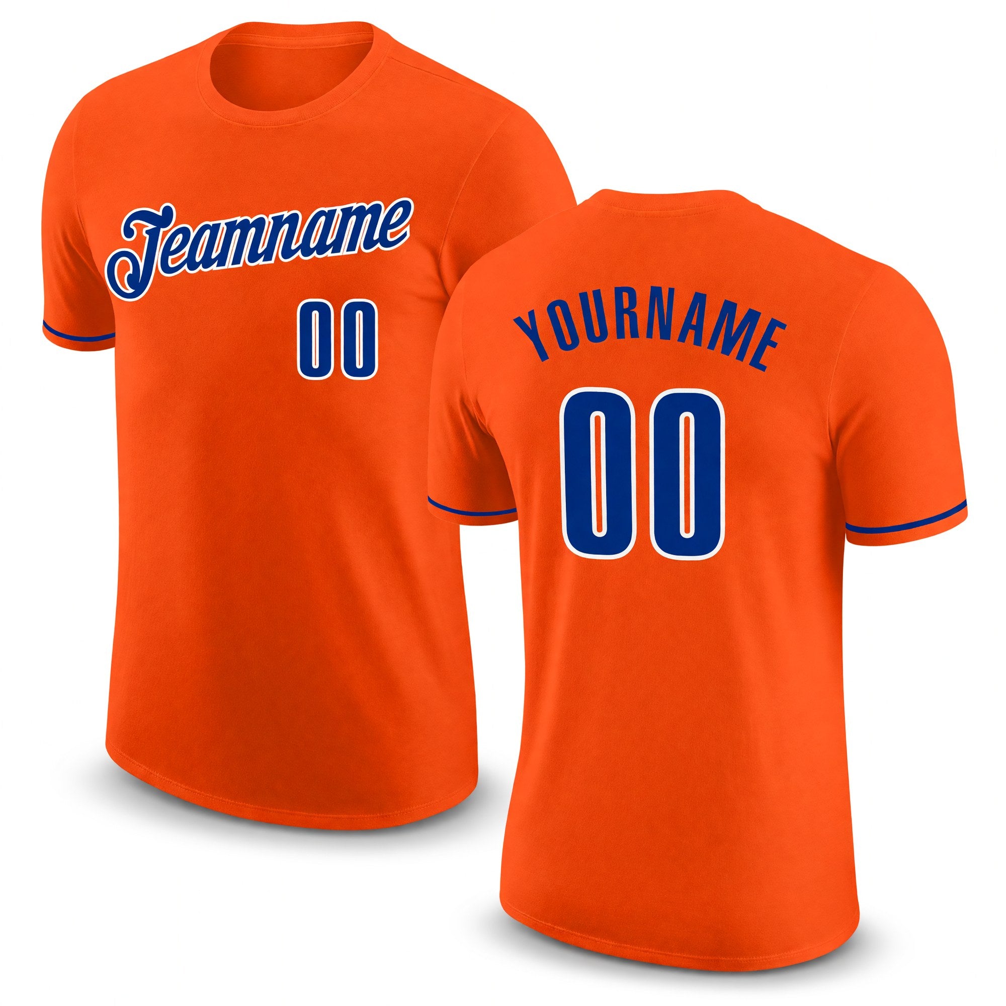 Custom Orange Royal-White Performance T-Shirt