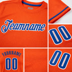 Custom Orange Royal-White Performance T-Shirt detail