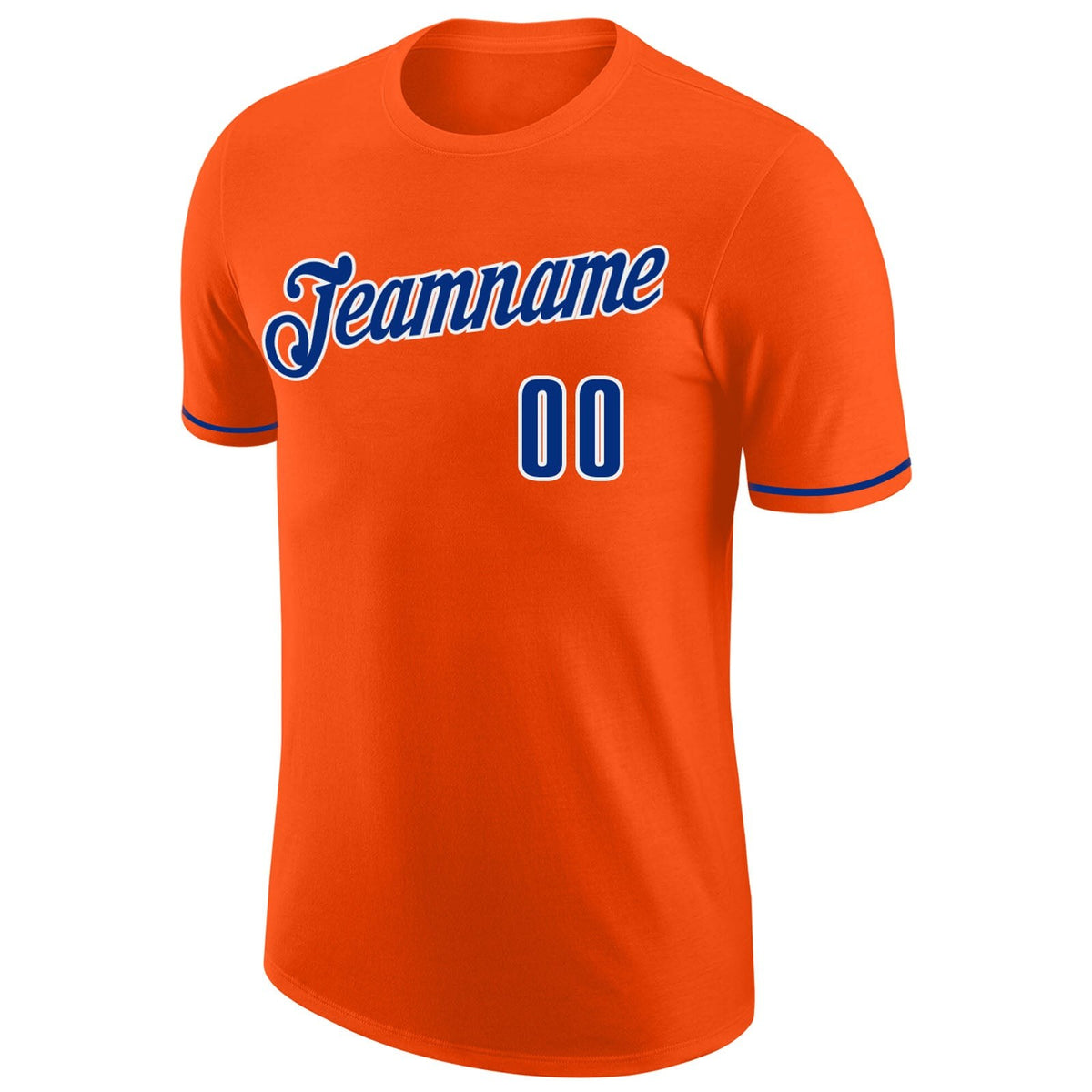 Custom Orange Royal-White Performance T-Shirt photo 3