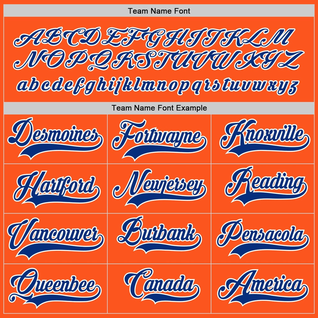Custom Orange Royal-White Hockey Jersey photo 3
