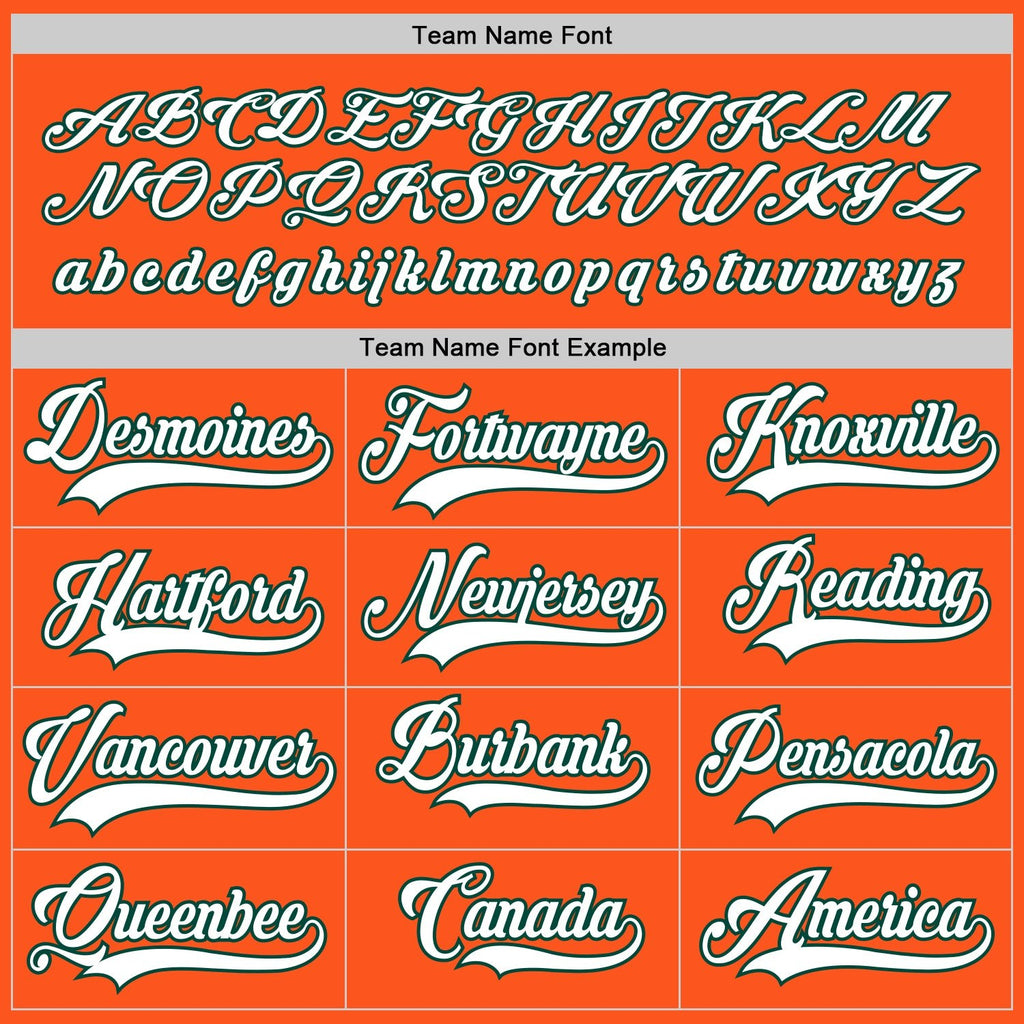 Custom Orange White-Green Hockey Jersey photo 3