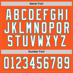 Custom Orange White-Teal Hockey Jersey photo 2