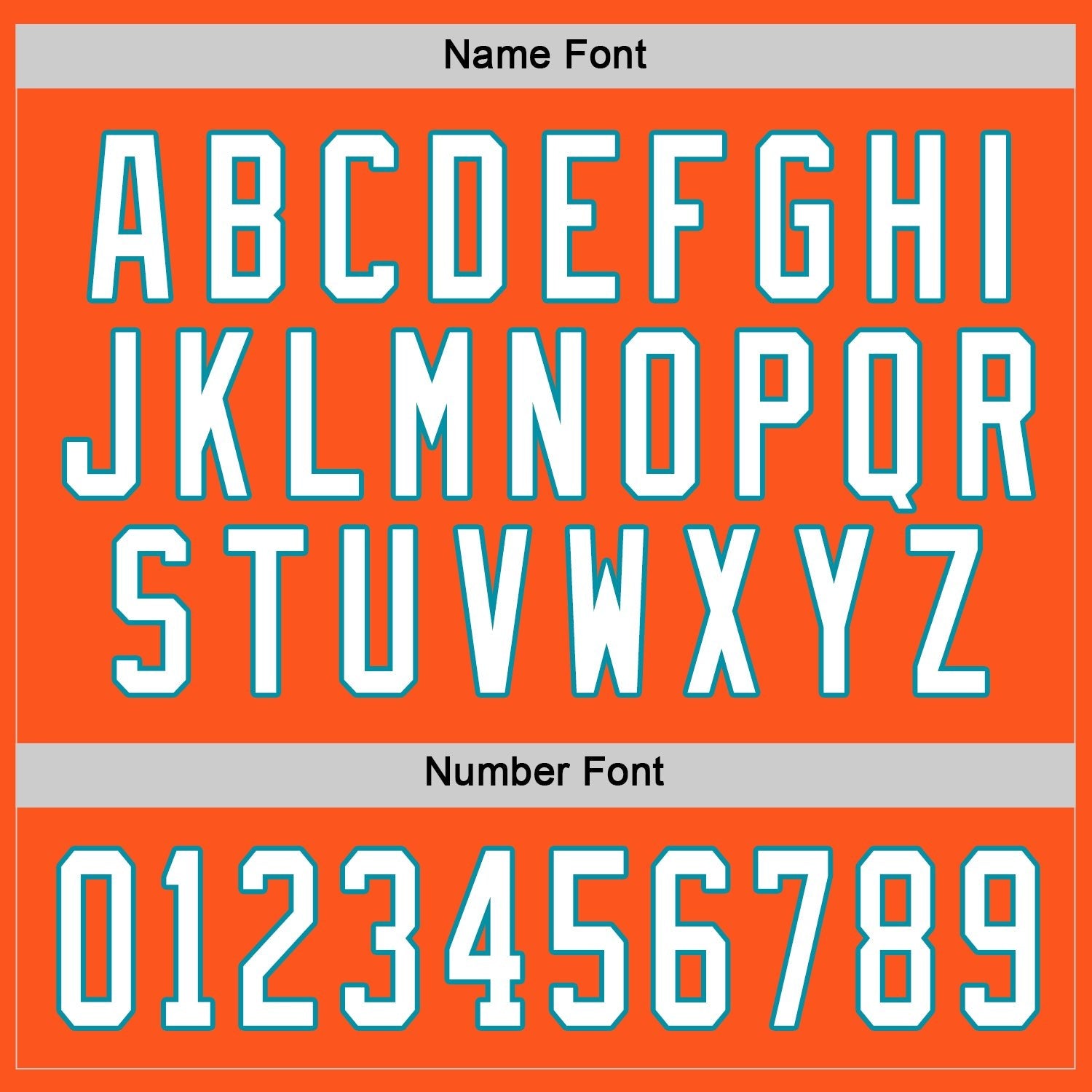 Custom Orange White-Teal Hockey Jersey photo 2