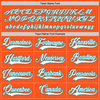 Custom Orange White-Teal Hockey Jersey photo 3