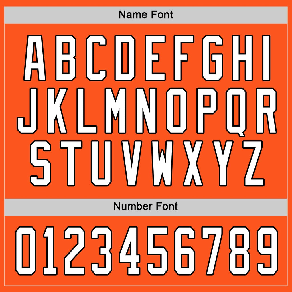 Custom Orange White-Black Hockey Jersey photo 2