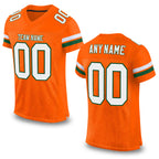 Custom Orange White-Green Mesh Authentic Football Jersey